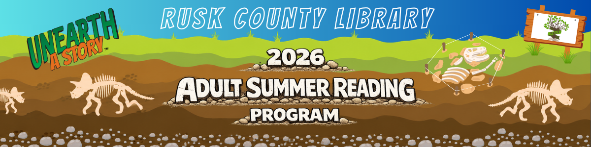 Archeology themed graphic with the text 2026 Adult Summer Reading Program